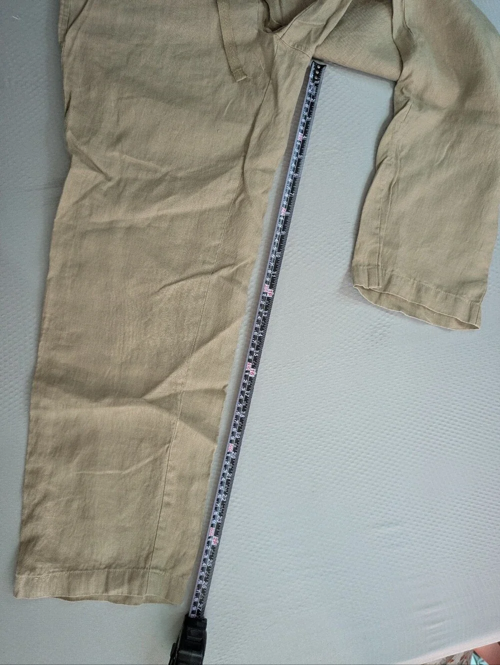 Tasso Elba Mens M 100% Linen Pants 31x27 Beige Oatmeal Straight Leg Trousers